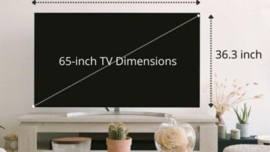 65 inch tv dimensions