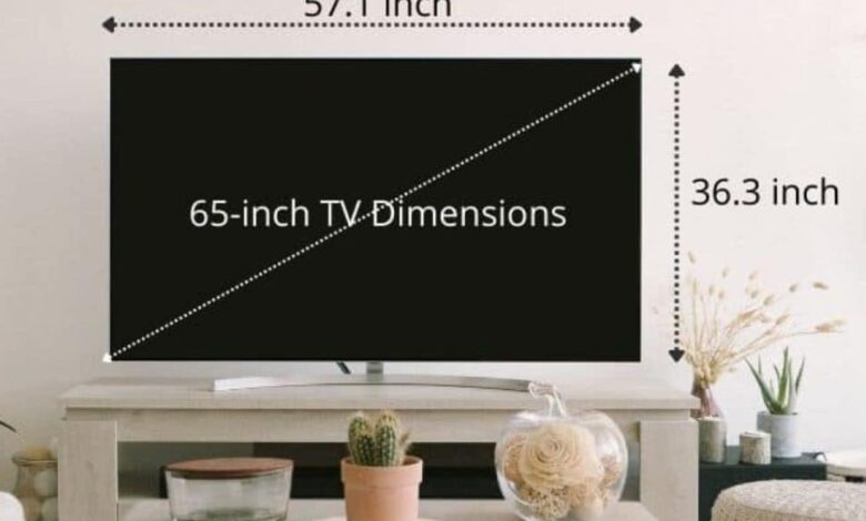 65 inch tv dimensions